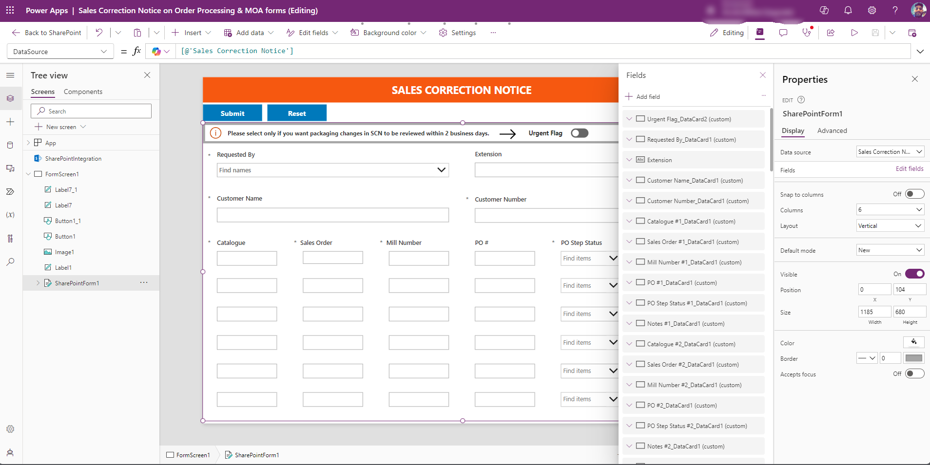 PowerApps Form